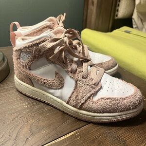 Nike Kids Pink and White High-Top Sneakers